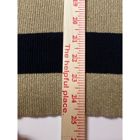 Ralph Lauren Women's Sweater Turtle Neck Black Metallic Gold Stripe Long Sleeve - Picture 8 of 10